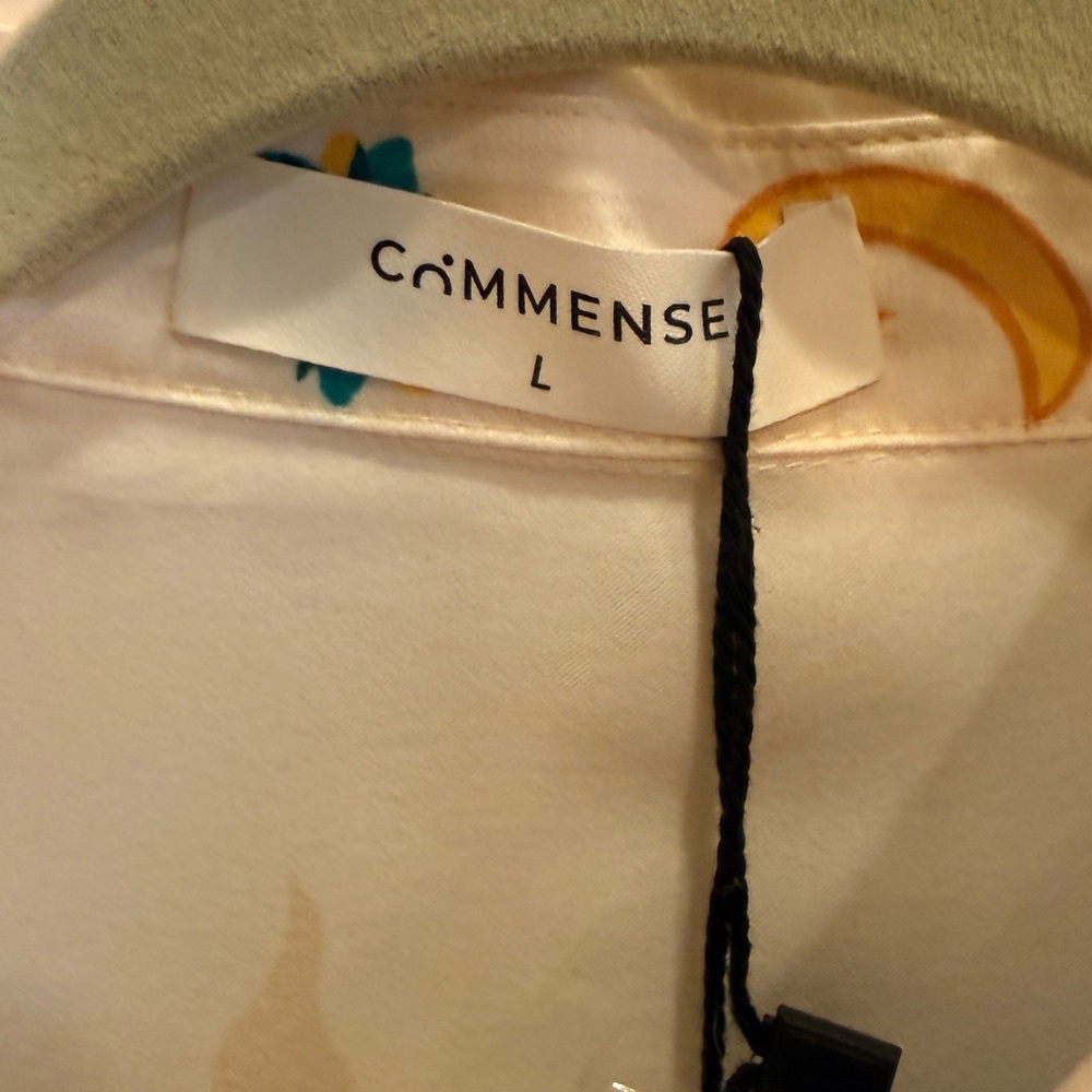 Commense Resort-wear Satin Graffiti Lapel Pants Set sz L - Picture 8 of 16